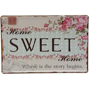 Home Sweet Home Vintage Metal Tin Sign Wall Decor Farmhouse 8x12